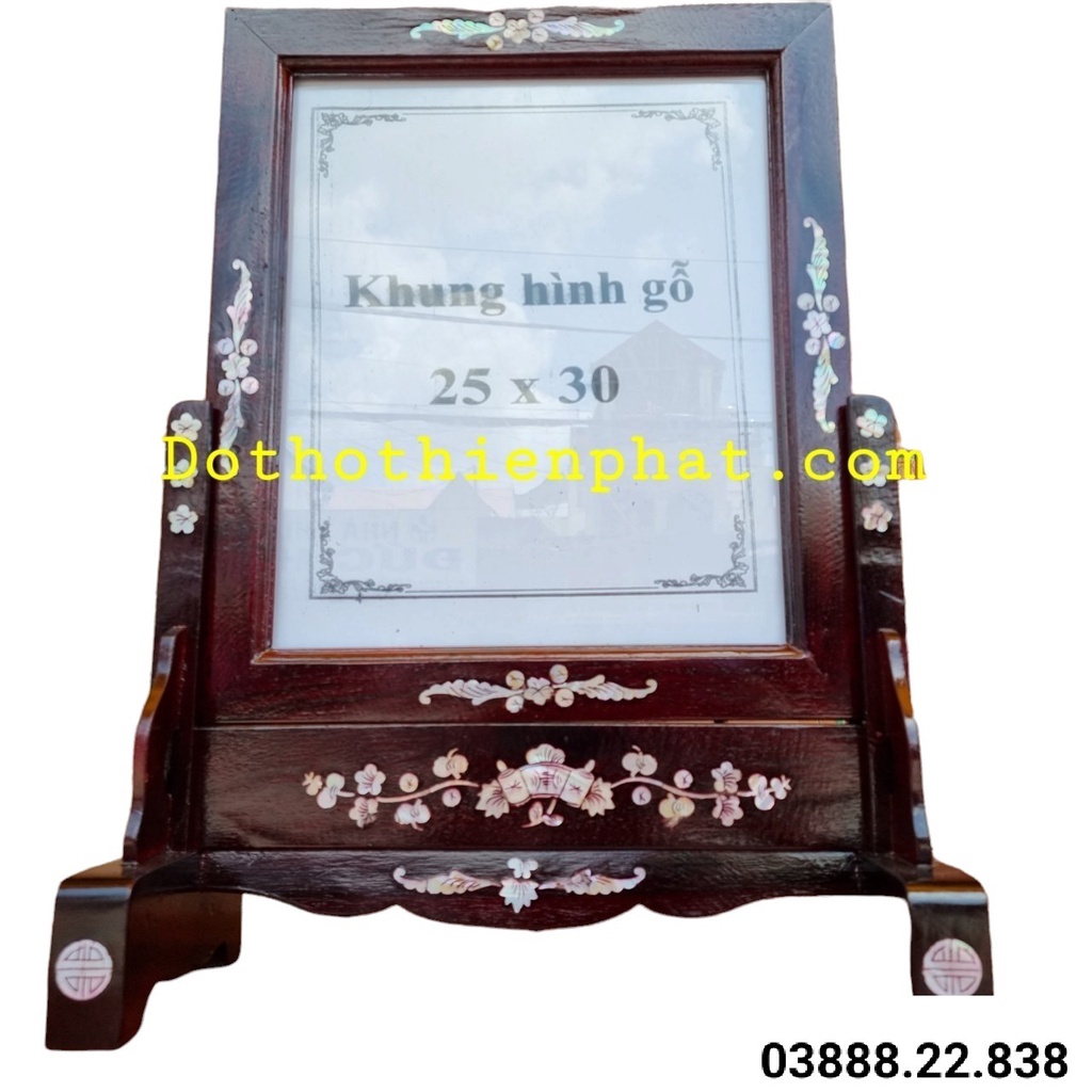 Khung hình thờ cẩn gỗ tràm màu đen 25 x 30