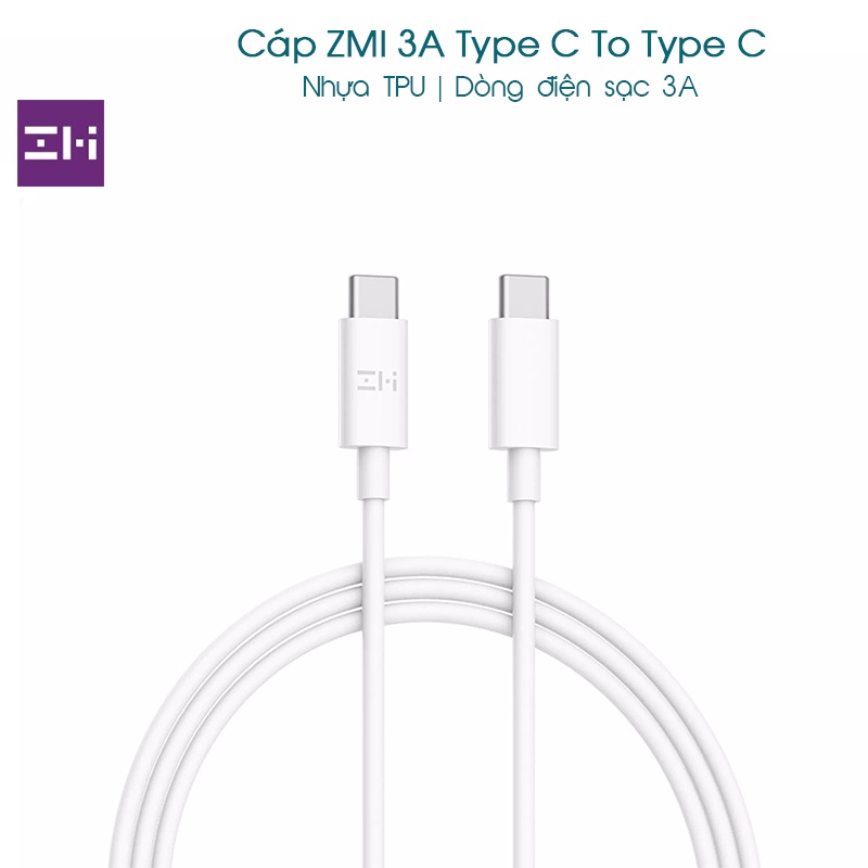Cáp Xiaomi ZMI 3A Type C To Type C AL301 Dài 1.5m - Hỗ trợ sạc nhanh PD