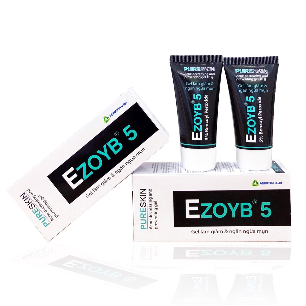 Gel Ezoyb 5, Ezoyb 10 Benzoyl Peroxide, giảm mụn trứng cá 10g