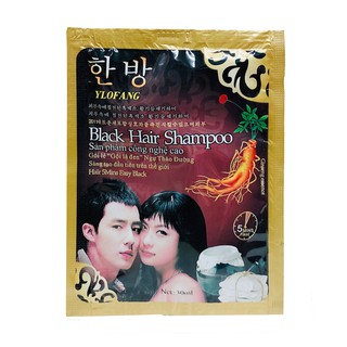 Gói Dầu Gội Nhuộm Đen Tóc Black Hair Shampoo Hàn Quốc không mùi hôi, không bám da đầu và không gây hại cho da