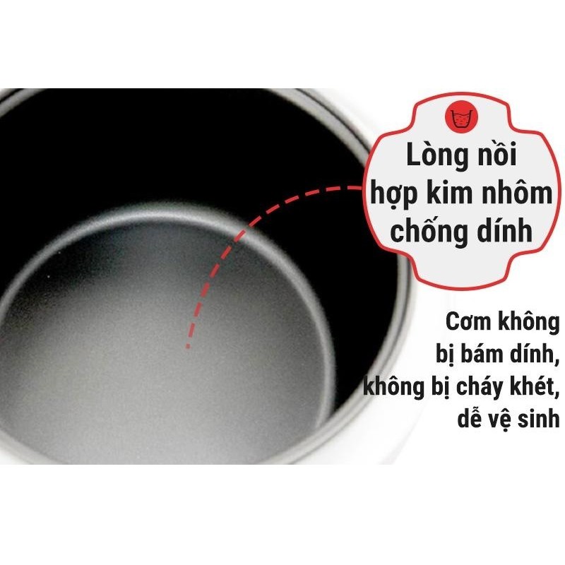 Nồi cơm điện Comet CM8016 1.8L (Bạc)