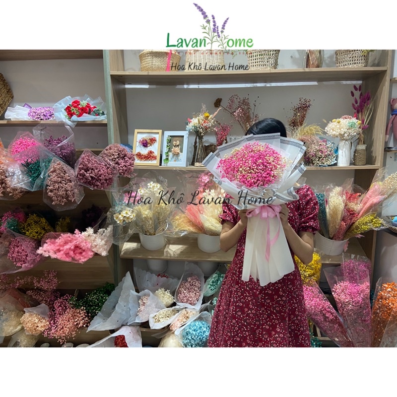 Bó hoa khô baby - Quà tặng các dịp lễ như 20/10, 20/11, lễ giáng sinh, lễ tình nhân, 8/3 hay sinh nhật, tốt nghiệp