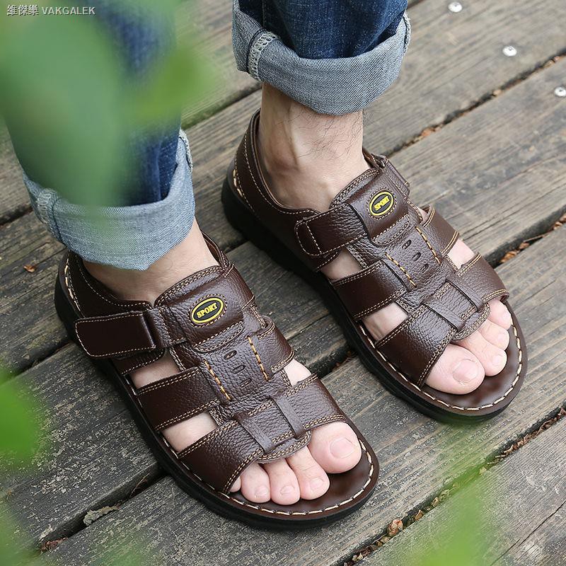 Giày Sandal Da Mềm Dày Dặn Size Lớn Cho Nam