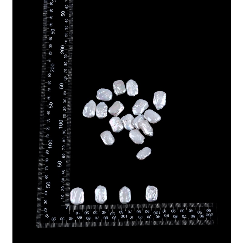 1 Hạt ngọc trai trắng hình vuông 15-16mm không lỗ dùng làm trang sức