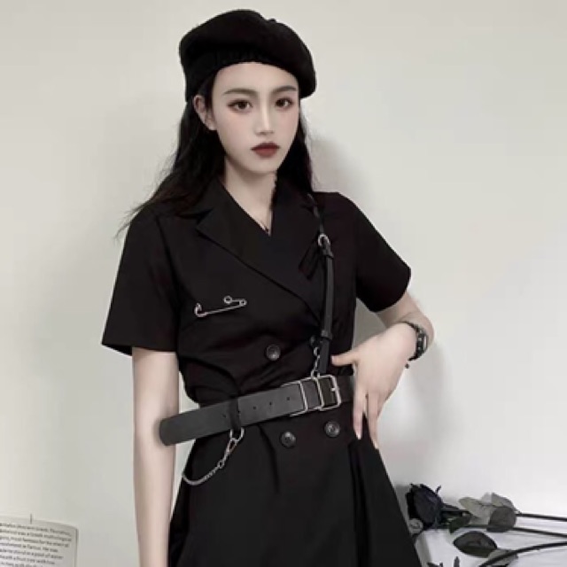 (SẴN) Áo váy vest ulzzang cá tính 2020 kèm đai | BigBuy360 - bigbuy360.vn