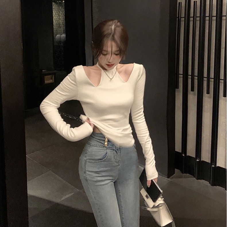 Happy-store ❤️ Áo mặc trong tay dài buộc cổ