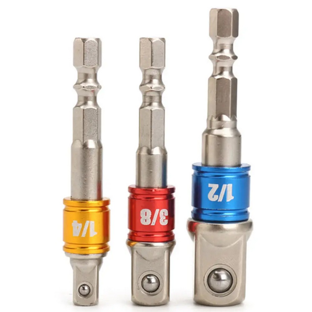 Set 3 Đầu Nối Mũi Khoan Lục Giác 1 / 4 "3 / 8" 1 / 2 "