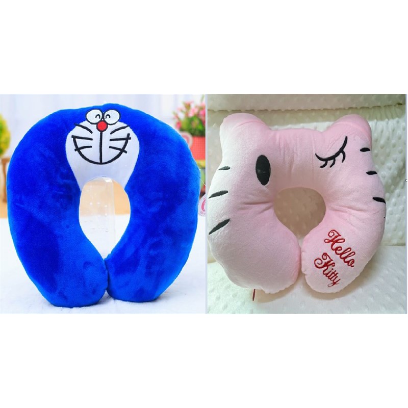 Gối kê cổ chữ U Doraemon/Kitty - Vi vu du lịch thả ga