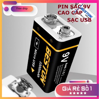 Pin sạc 9v Beston cao cấp dung lượng cao 1000mAh sạc trực tiếp bằng cáp micro USB