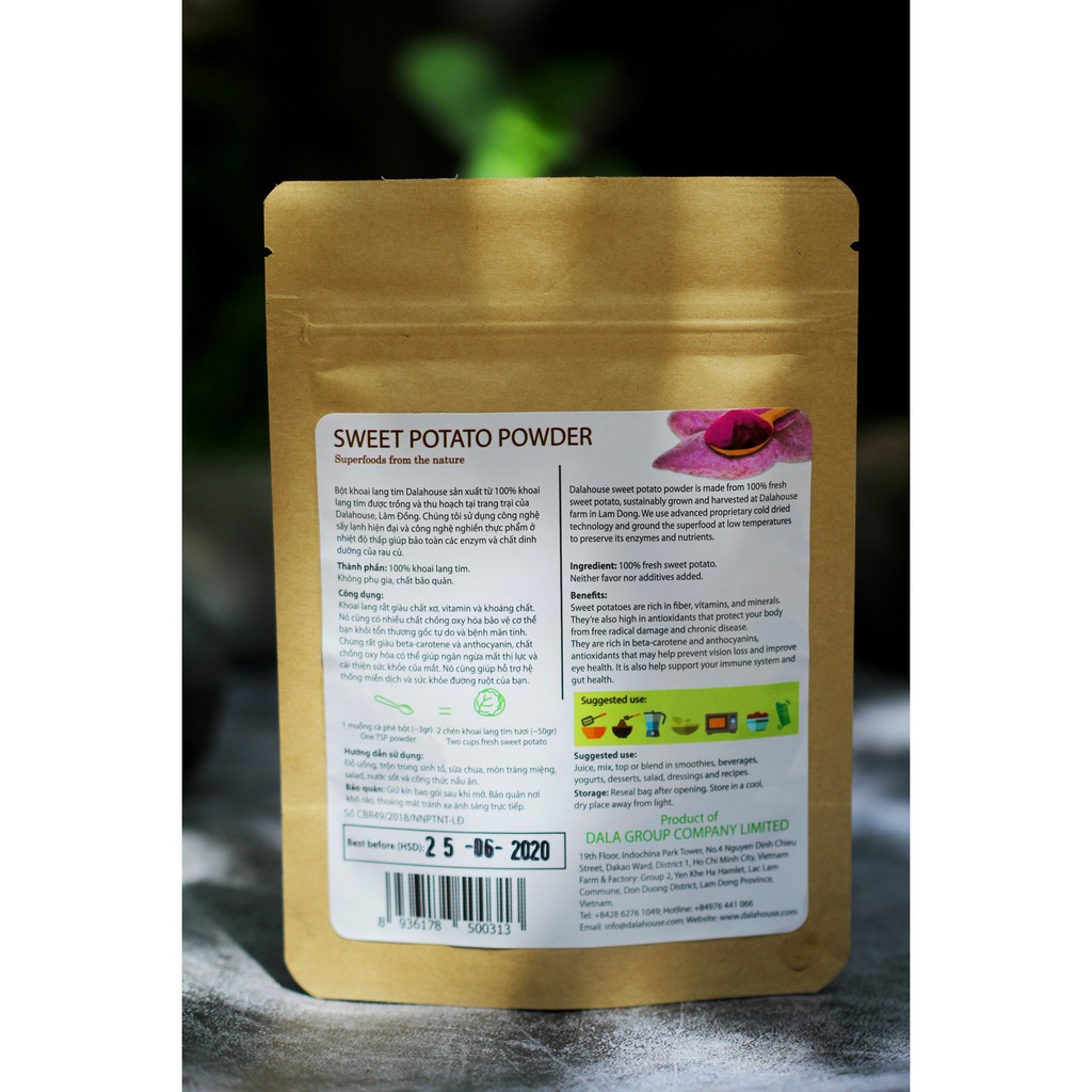 Bột khoai lang tím 100% nguyên chất (50gr) | BigBuy360 - bigbuy360.vn