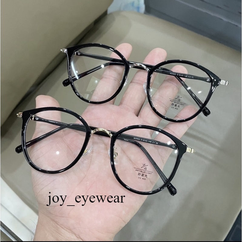 Kính không độ , gọng kính kim loại bầu tròn 2053 cao cấp joy_eyewear