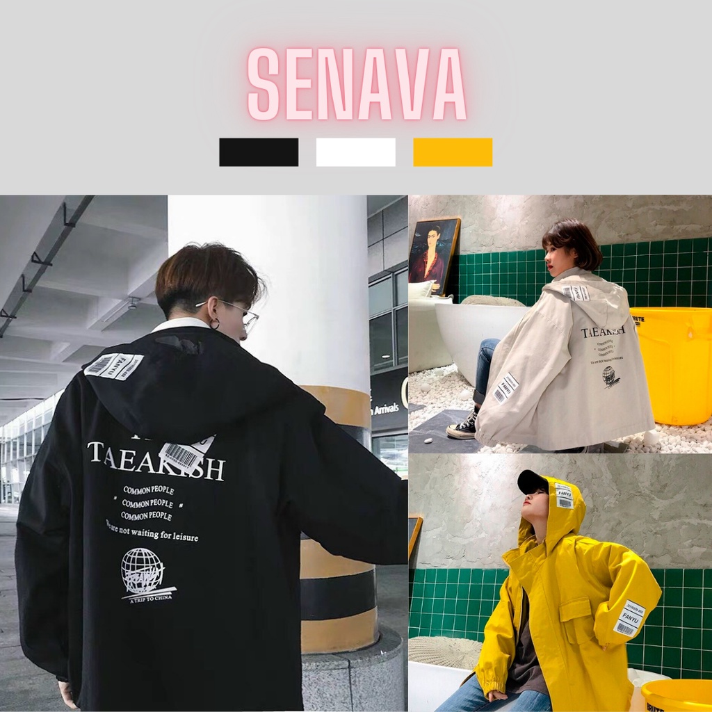 Áo khoác nữ và nam KaKi cao cấp 2 lớp form rộng chống nắng unisex SENAVA AK33
