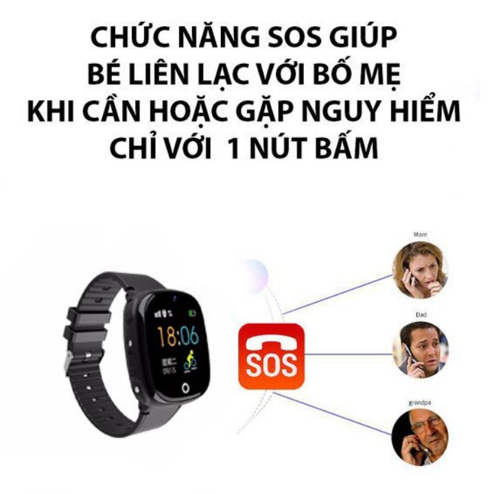 Đồng Hồ Thông Minh Trẻ Em HW11 , lắp sim nghe gọi , Định Vị , chống nước , Bảo hành 12 tháng