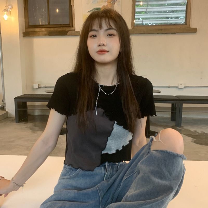 Áo Thun Tay Ngắn Cổ Tròn Phong Cách Hàn Quốc Cho Nữ JL-TX-281