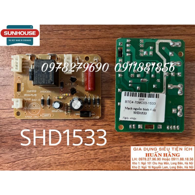 (Chính hãng) Mạch nguồn bình thủy điện Sunhouse SHD1533 SHD1535 SHD1530 SH1530