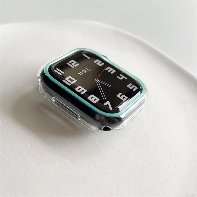 Ốp TPU Mềm Trong Suốt Màu Dạ Quang Cho Đồng Hồ Apple Watch 41MM 45MM 44MM 40MM 42MM 38MM 7 6 SE 5 4 3 2 38MM 42MM