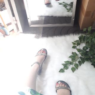 sandal quai ngang đính đá