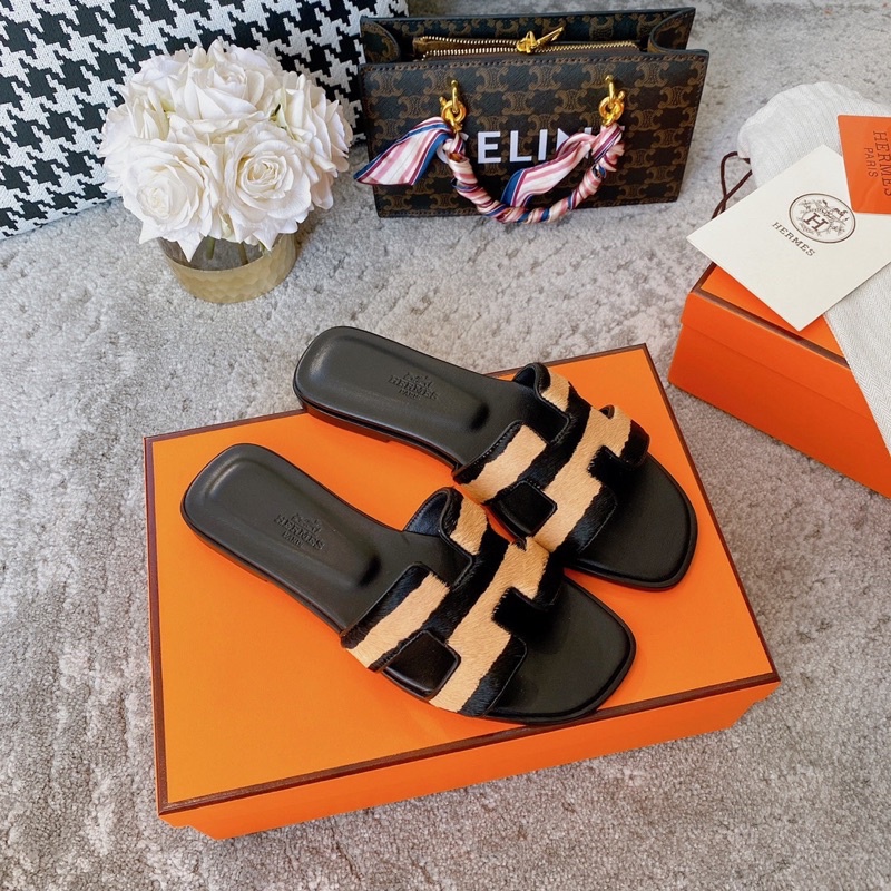 Dép thời trang nữ Hermes Oran HM da thật cao cấp