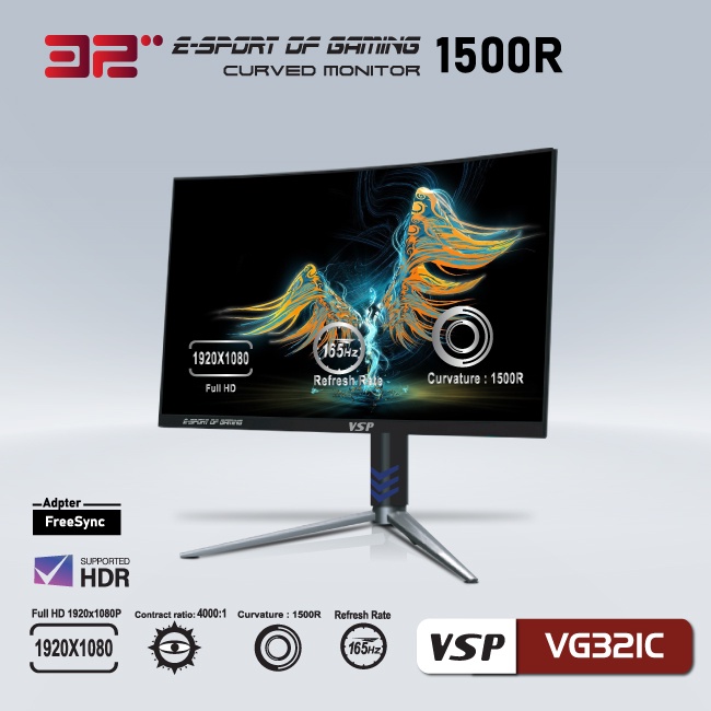 Màn hình VSP VG321C Gaming cong 32inch  - Hàng chính hãng