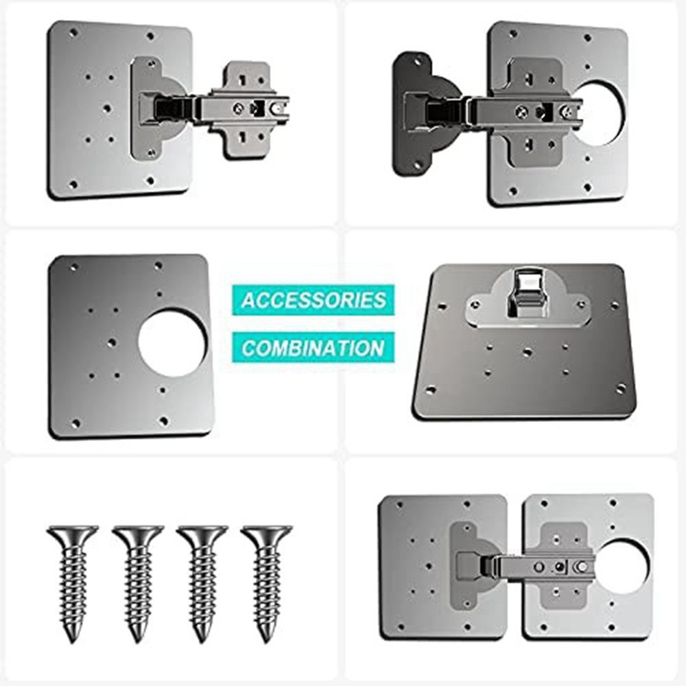 Bộ 1/3 tấm sửa bản lề có lỗ đinh bằng thép không gỉ cứng cho đồ nội thất cửa tủ các loại