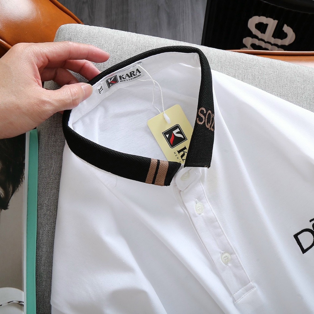 Áo Thun POLO Thêu Chữ D2 Chất COTTON Co Dãn Thời Trang Cực Đẹp