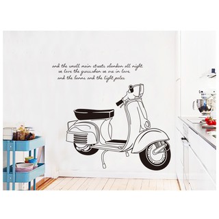 Decal dán tường decal trang trí xe Vespa PK398 (Có keo sẵn)