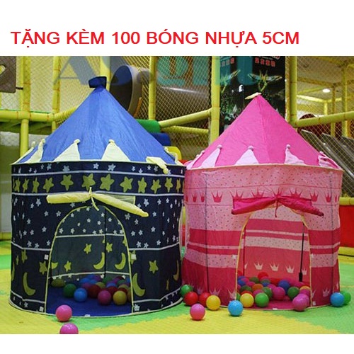 Lều hoàng tử công chúa tặng kèm 100 quả bóng nhựa cho bé thỏa sức vui chơi