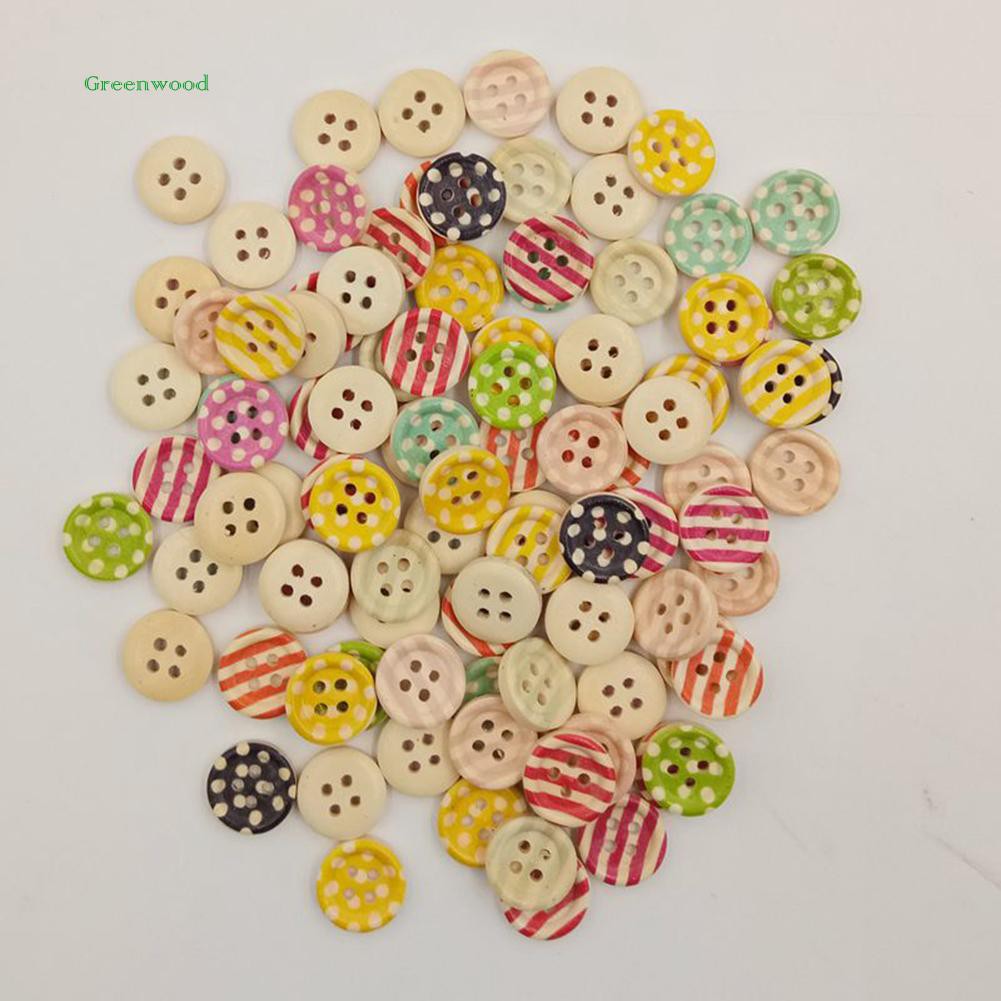 Set 100 cúc áo gỗ 4 lỗ chuyên dụng