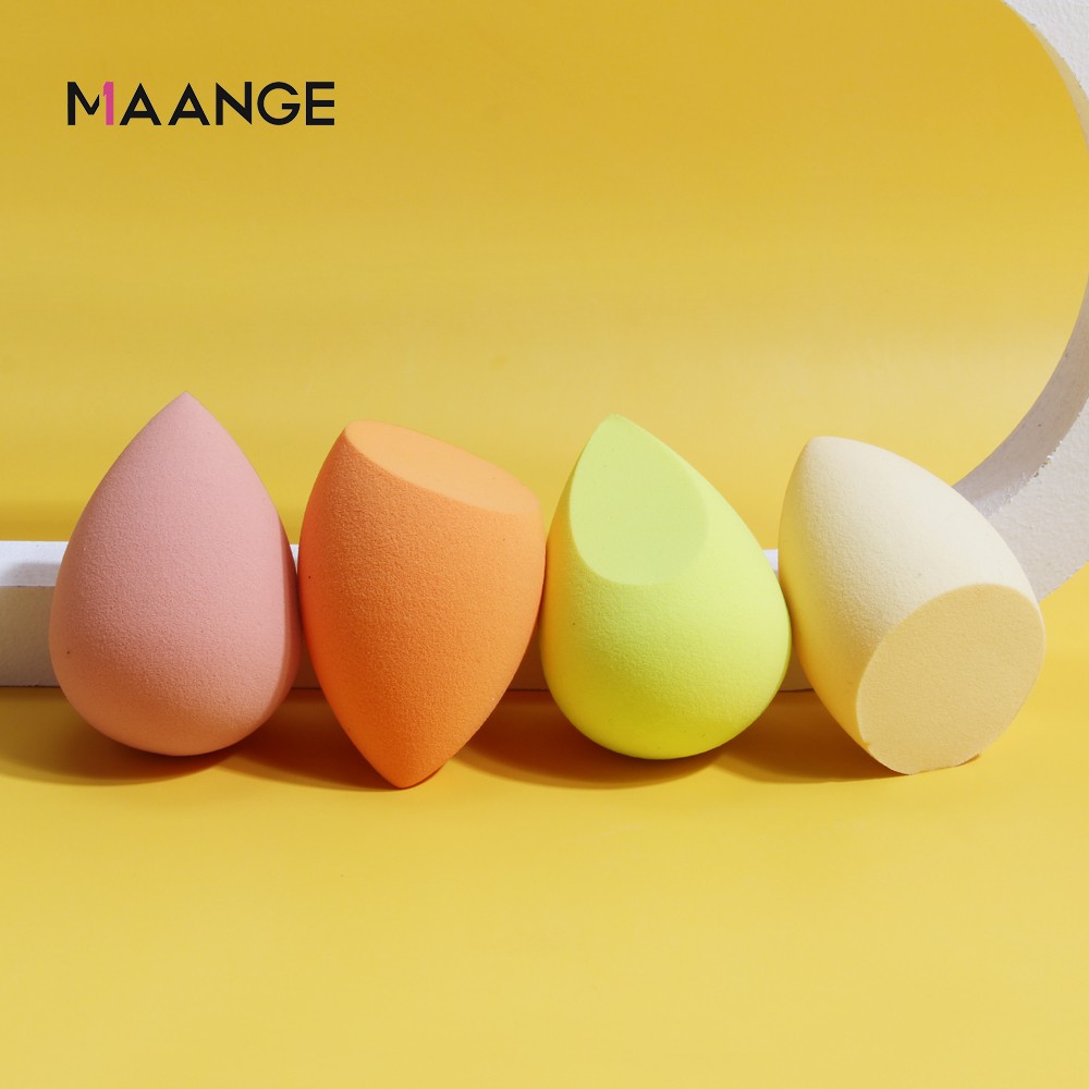 Set 4 mút trang điểm MAANGE mềm mại có hộp đựng cho nữ làm đẹp 93g