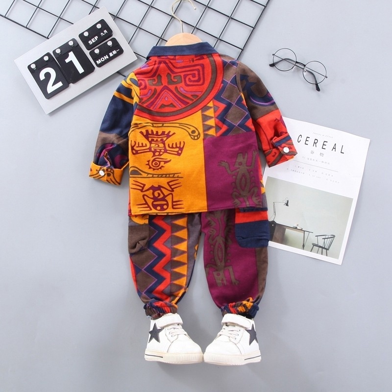 Set Áo Thun Tay Dài &amp; Quần Dài Thời Trang Cho Bé Trai 2-4 Tuổi