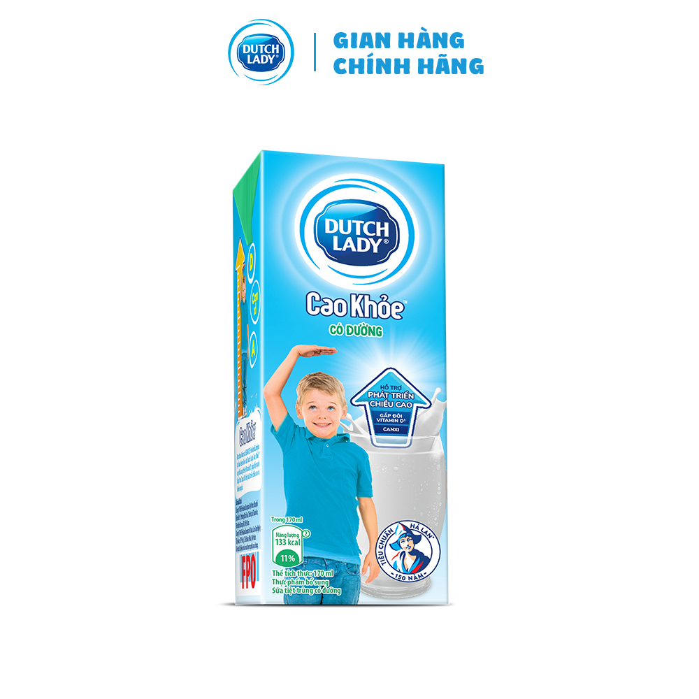 Thùng 48 Hộp Sữa Uống Dutch Lady Cô Gái Hà Lan Cao Khỏe Có Đường (48x170ml)