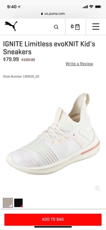 Giày IGNITE Limitless SR evoKNIT hiệu PUMA