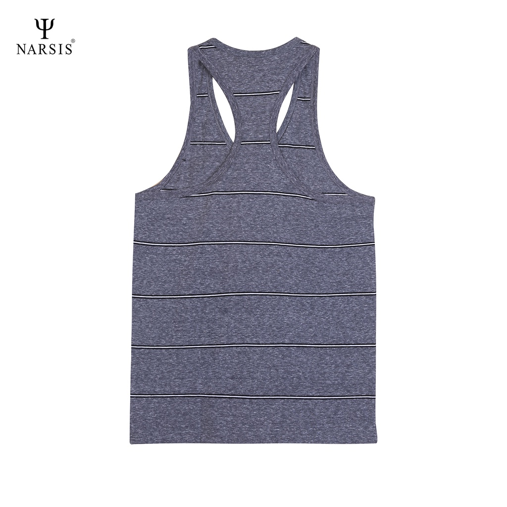 Bộ quần áo lót nam Narsis E3004 màu ghi kẻ trắng đen chất liệu Cotton  thông hơi  gồm 1 áo thun ba lỗ và 1 quần lót nam