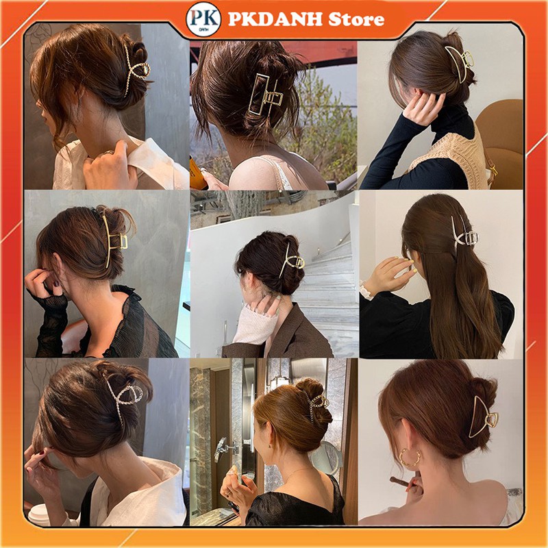 Kẹp tóc kim loại càng cua cỡ lớn kiểu Hàn Quốc xinh xắn cho nữ