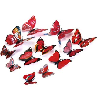 Bộ 12 con bướm 3D trang trí dán tường