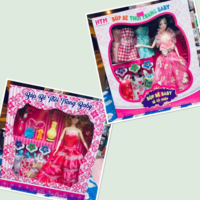 Búp bê barbie thay quần áo và phụ kiện