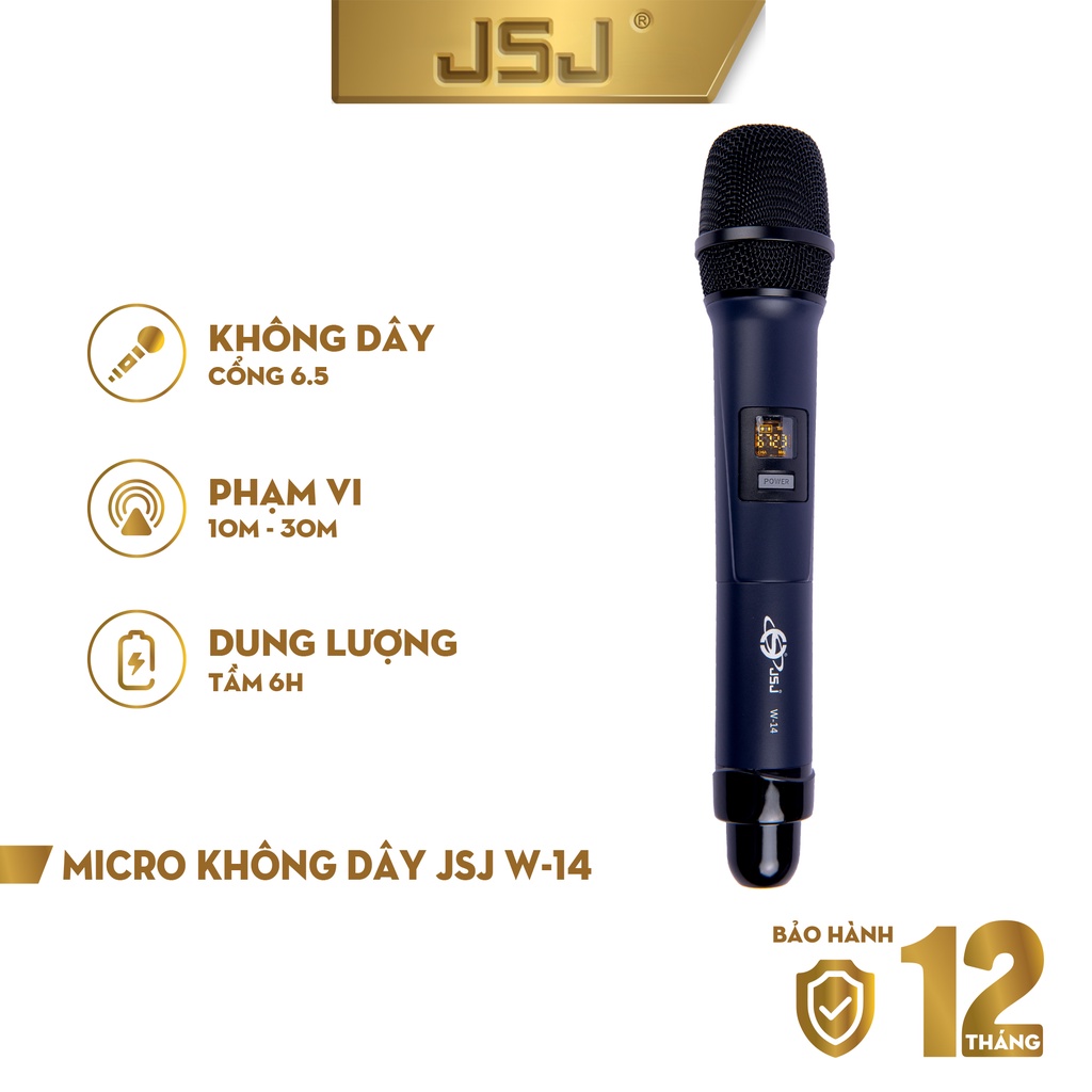 Micro karaoke không dây cao cấp JSJ W14 tích hợp màn hình led chuyên nghiệp bề mặt sử dụng công nghệ sơn tĩnh điện