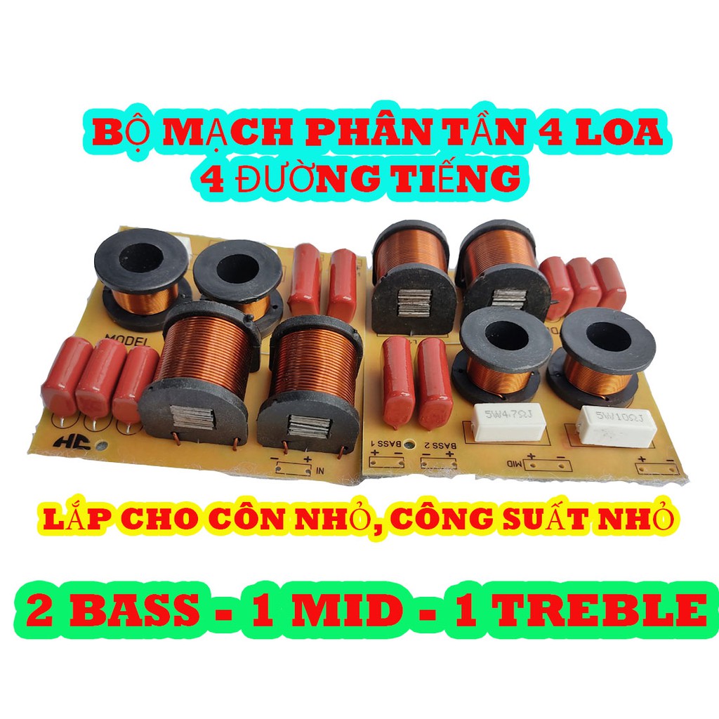 PHÂN TẦN 4 LOA AD - 2 BASS 1 MID 1 TREBLE - GIÁ 1 MẠCH - MẠCH PHÂN TẦN 4 ĐƯỜNG TIẾNG