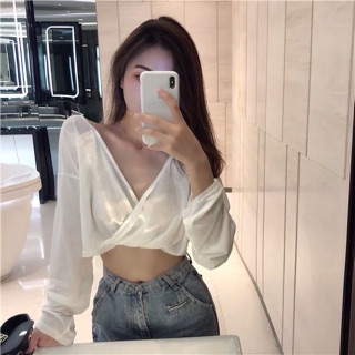 🌸(Có ảnh thật) Áo croptop mỏng hở lưng