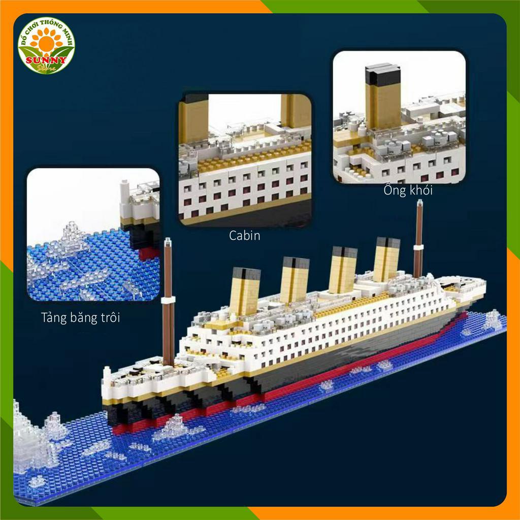 Mô hình lắp ghép 3D Công trình kiến trúc Tàu Titanic - Tàu du lịch huyền thoại - Kích thước: 56x8x11cm - 1800pcs