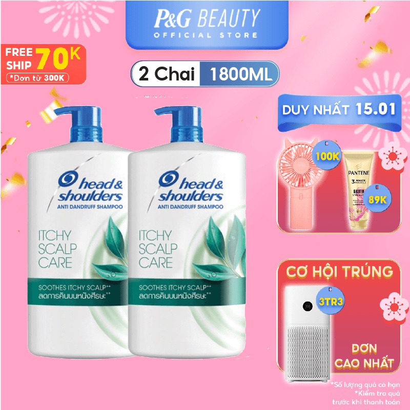 Combo 2 Dầu Gội HEAD &amp; SHOULDERS chai 1800ml Cho Da Đầu Ngứa