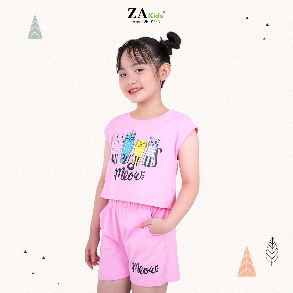 Bộ Quần Áo Thun Ngắn Tay Bé Gái (2-9 Tuổi) ZA Kids ZA22139TN