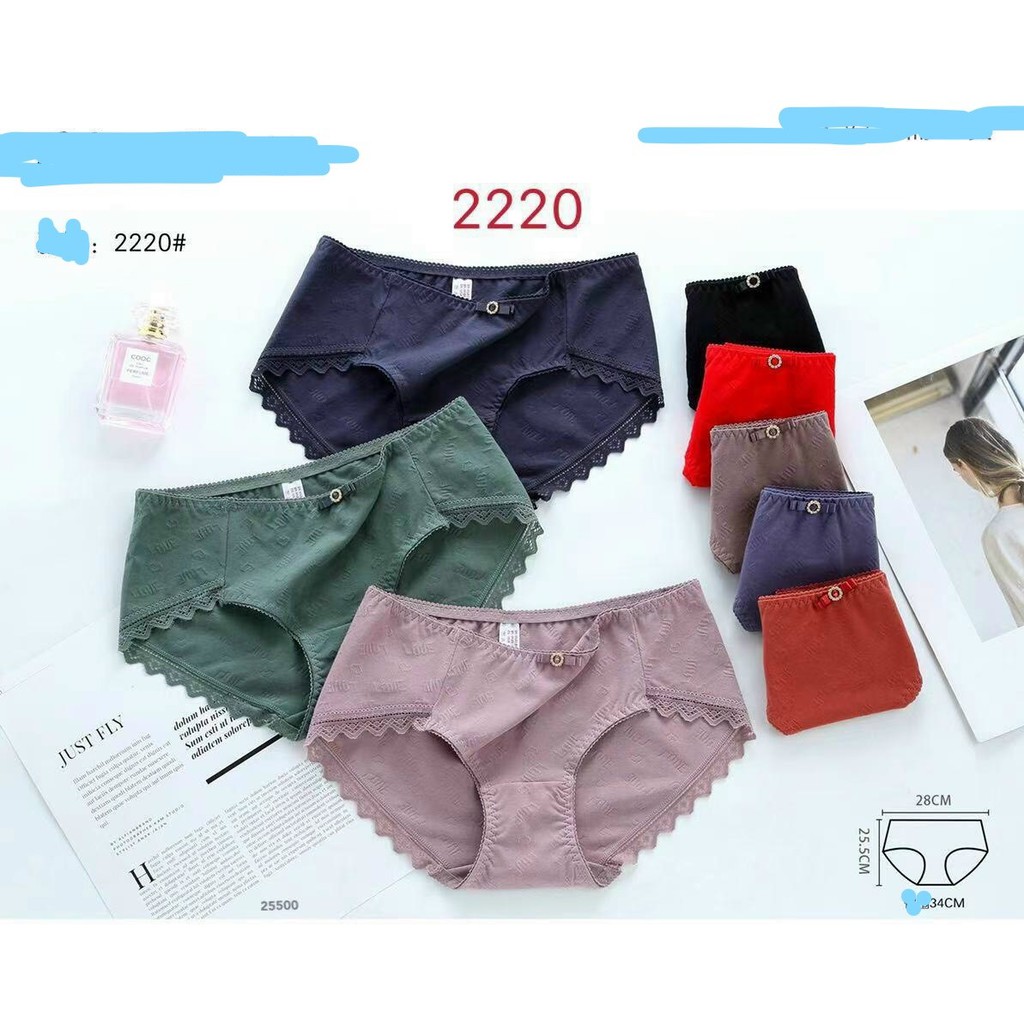 Quần lót nữ cotton Yemiao chữ dập chìm mã 2220