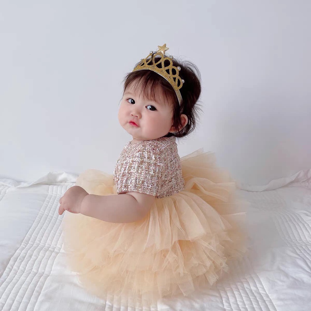 Váy công chúa dạ tweed