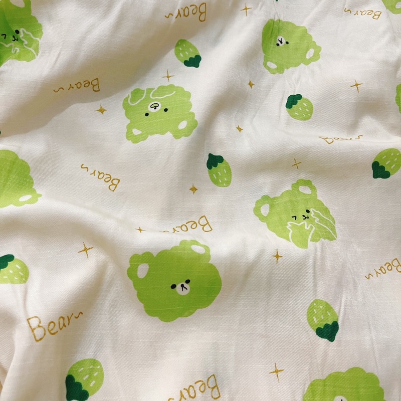 Vải đũi lạnh gấu bear mềm mát