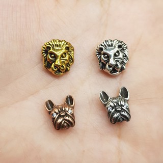 Charm Hình Đầu sói, Đầu lâu, Đầu chó, Đầu sư tử dạng nối - Đồng mạ bạc, không bay màu, thiết kế tinh xảo