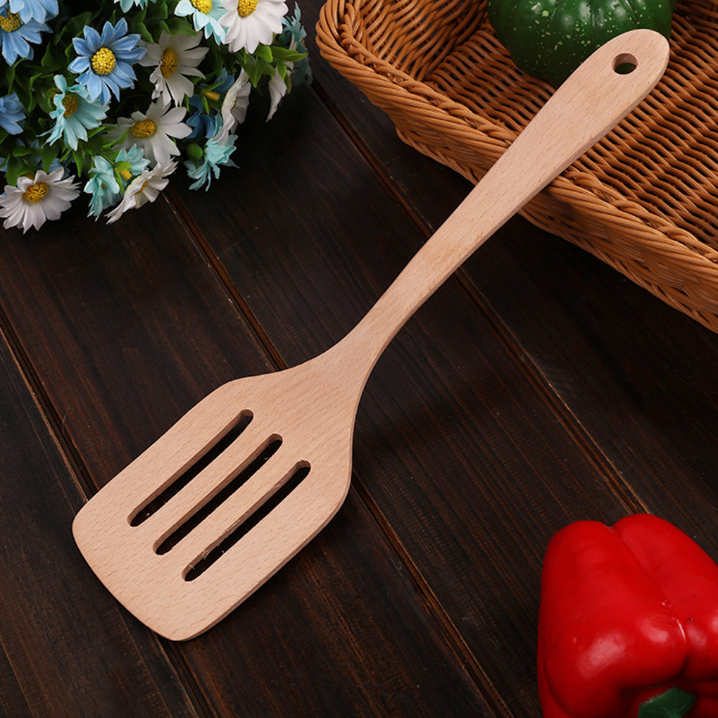 Dụng Cụ Nấu Ăn Bằng Gỗ Cán Dài Chống Dính