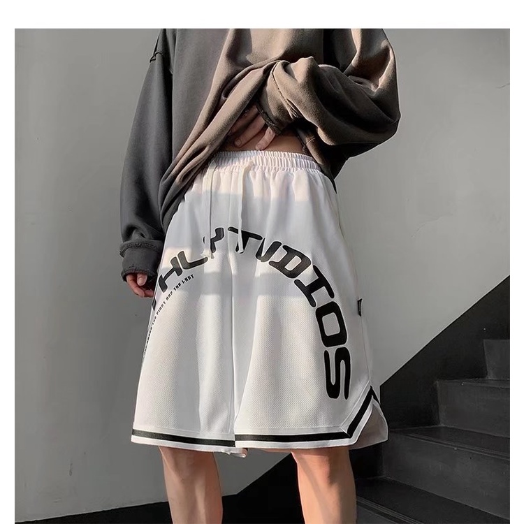 Quần Short Thể Thao Ống Rộng In Chữ Thời Trang Hàn Quốc Cho Nam size M-2XL