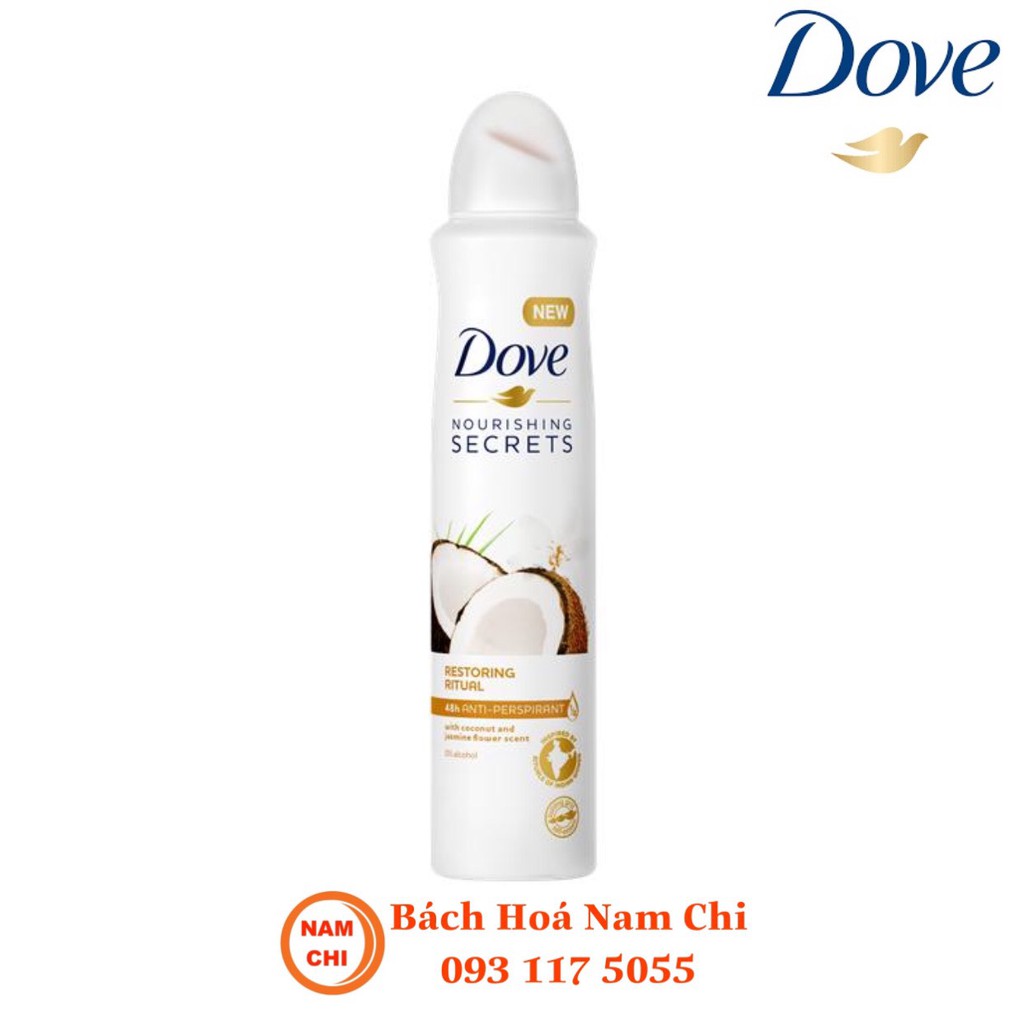 [HÀNG EU] Xịt Khử Mùi Dove Go Fresh 150ML - DỪA và HOA NHÀI