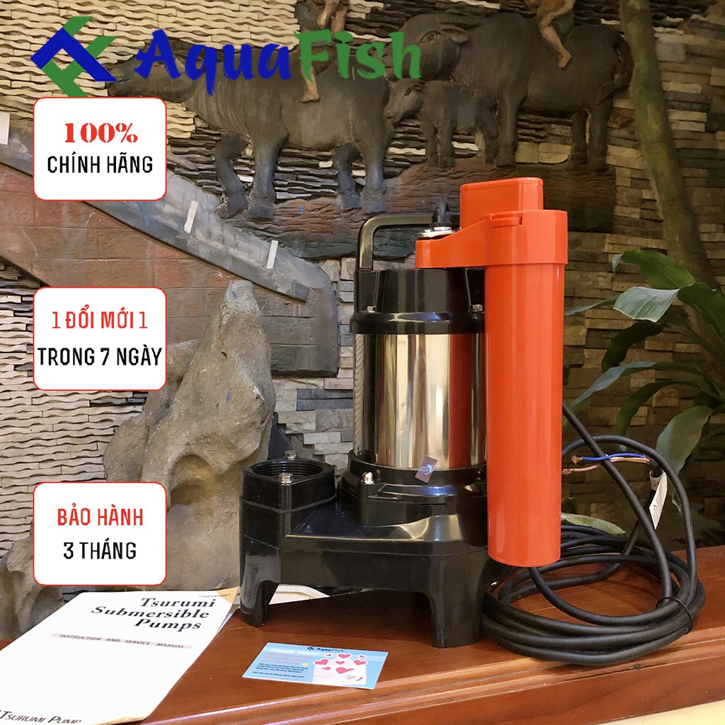 Máy Bơm Nước Hồ Cá Koi Tsurumi 50w, 100w, 150w, 200w, 400w, 750w xuất xứ Nhật Bản (dùng bơm luồng, bơm thác, bơm xả cặn)